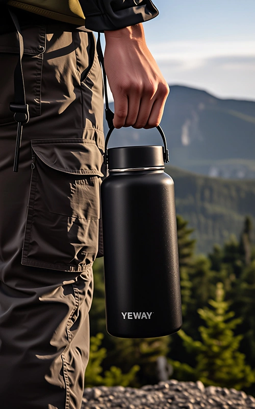 outdoor vacuum stainless steel water bottle with wide mouth